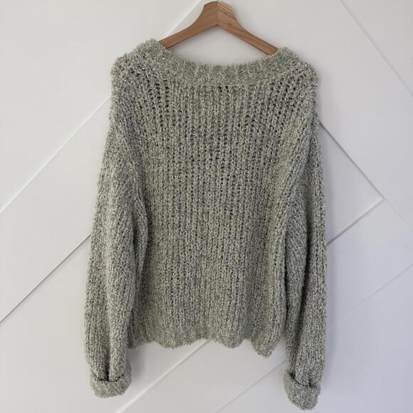 Dries Van Noten Teodora V-Neck Metallic Textured Knit Sweater Jumper Large - Picture 6 of 8